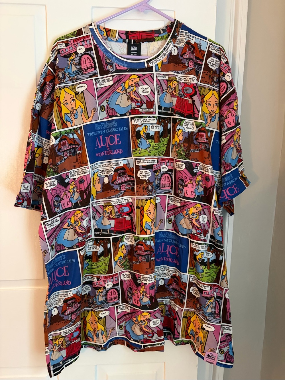 Cakeworthy Alice in Wonderland Comic All Over Print Shirt NWT